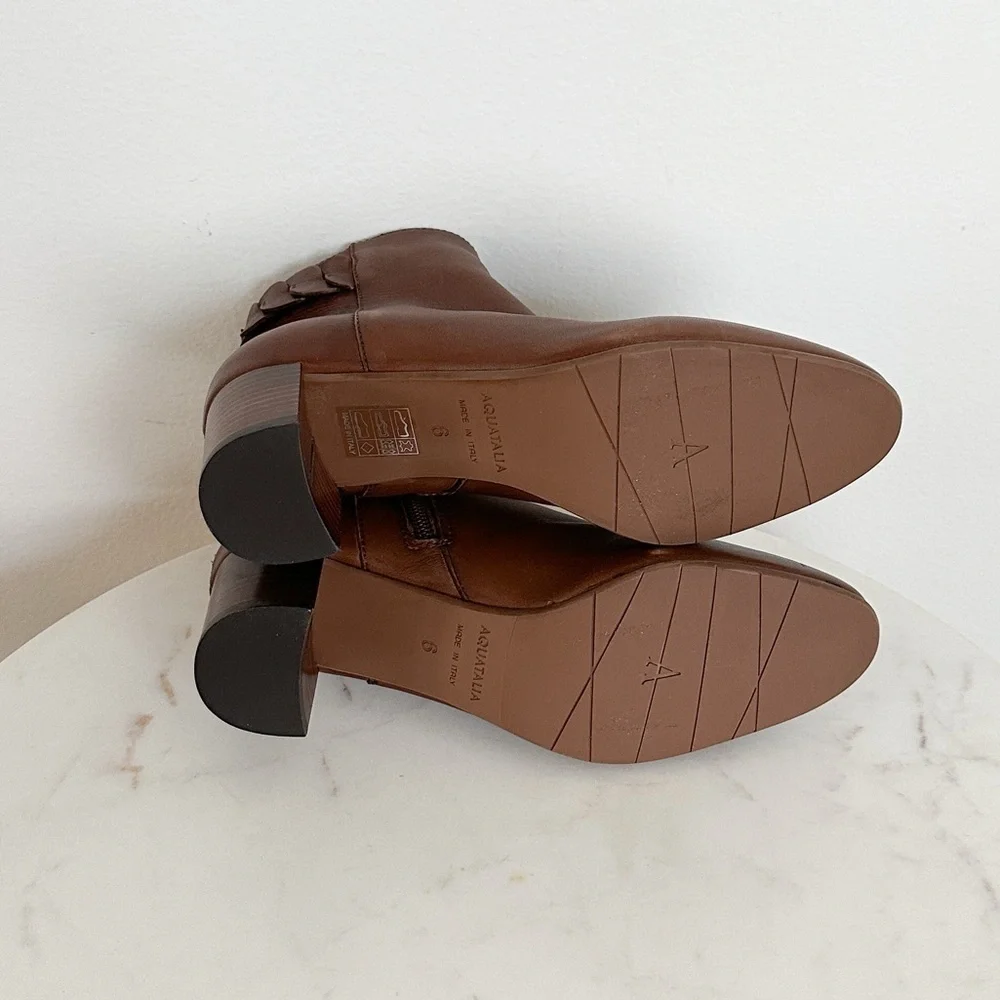 NEW Aquatalia Feliciana Weatherproof Block Heel Ankle Boots Size 6